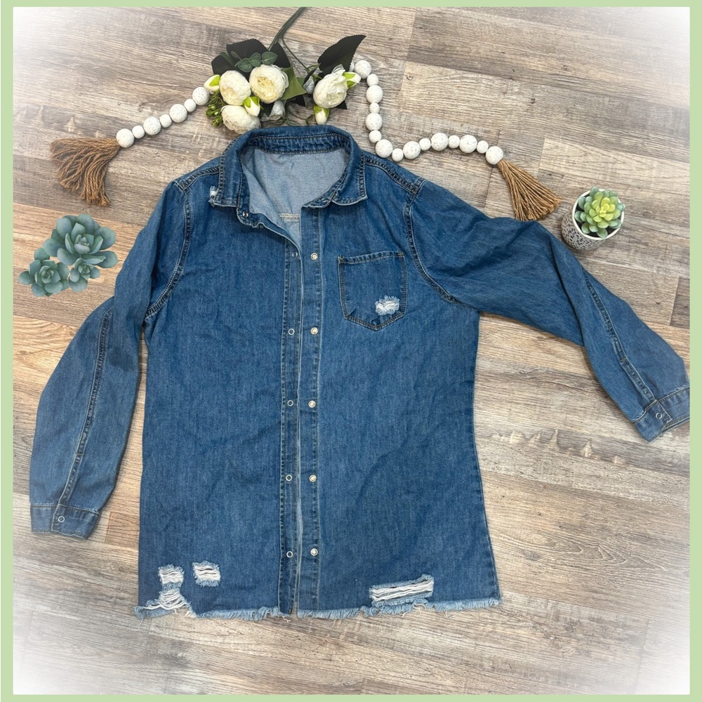 Frayed jean jacket
